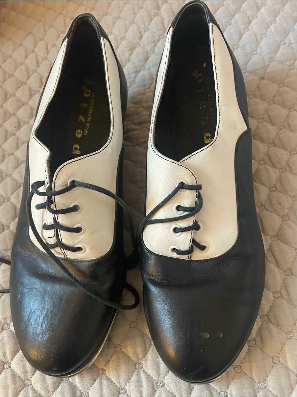 Capezio Black and White Two-Tone tap shoes 8.5